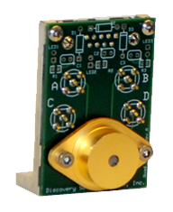 Discovery’s Space Qualified InGaAs Quad Photoreceiver in a TO-3 Package with the Evaluation Board image